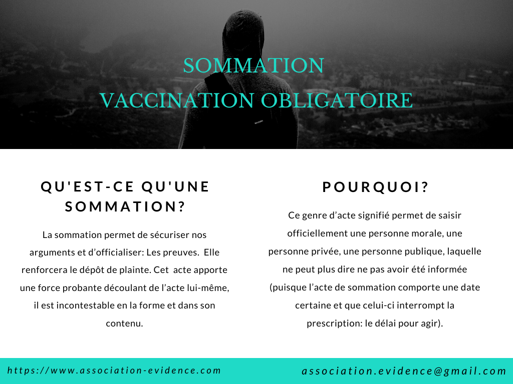 SOMMATION VACCINATION OBLIGATOIRE